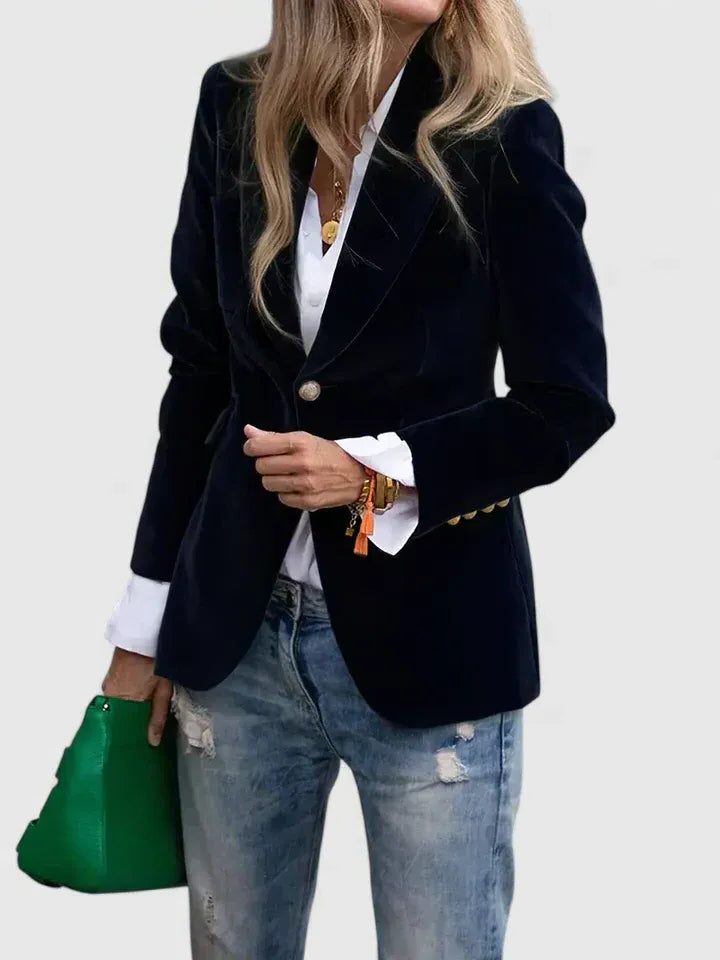 Romaine | Fluwelen blazer met reverskraag voor dames