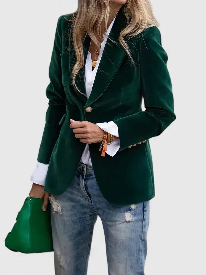 Romaine | Fluwelen blazer met reverskraag voor dames