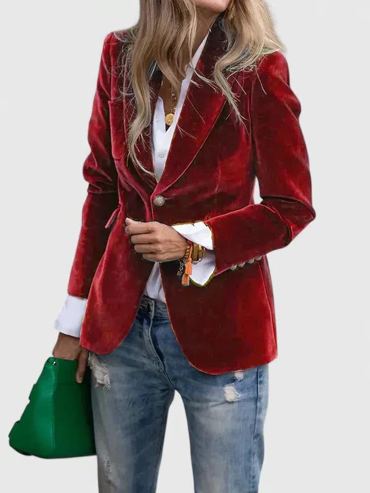 Romaine | Fluwelen blazer met reverskraag voor dames
