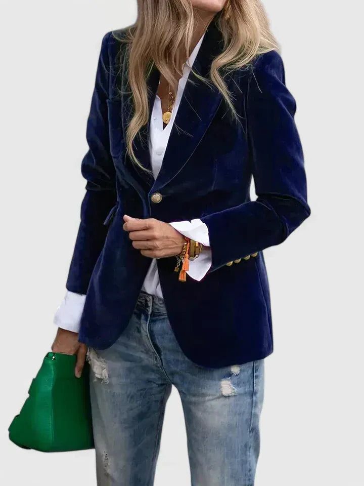 Romaine | Fluwelen blazer met reverskraag voor dames