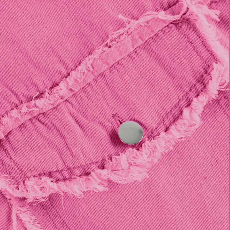 Rozenn | Oversized jeans overshirt met used details voor dames