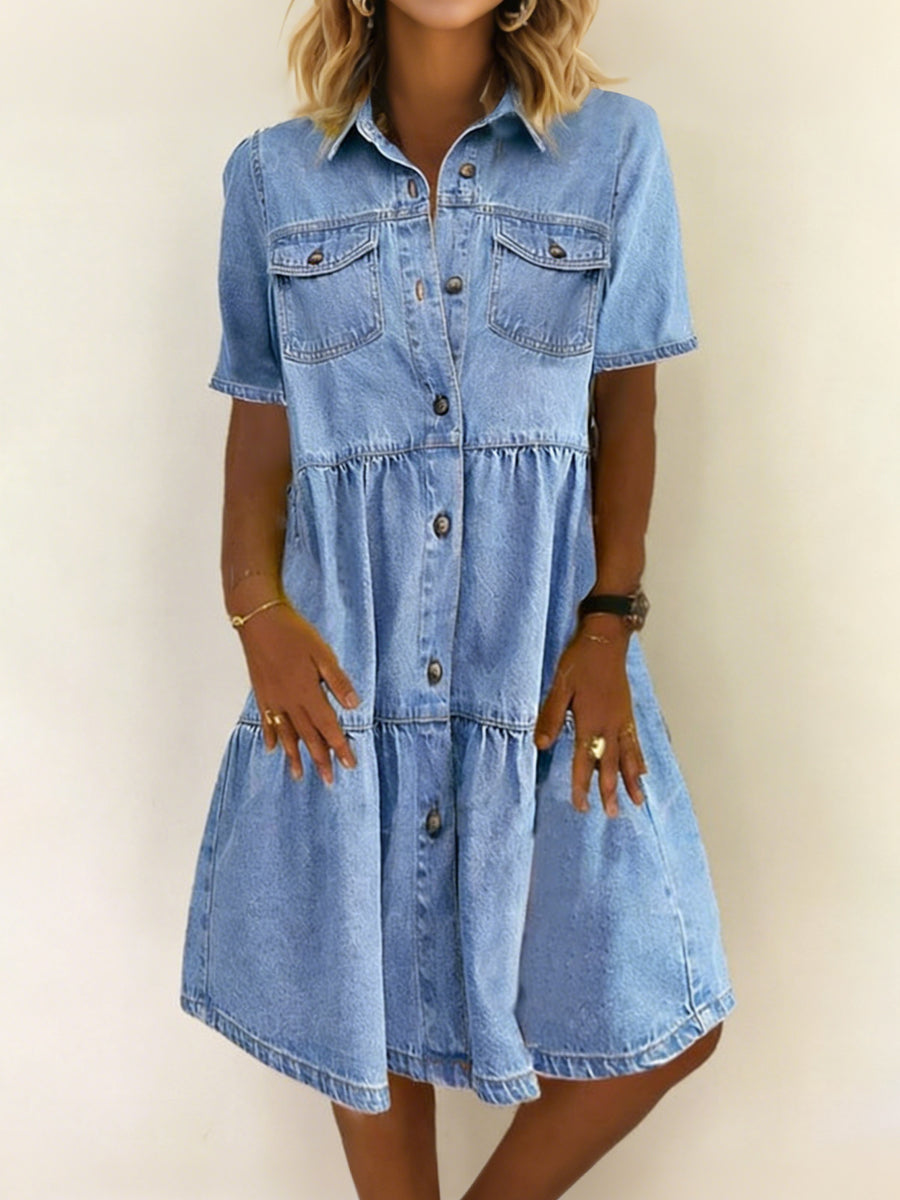 Sofia - Casual Elegante Jeans Jurk