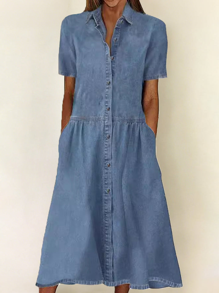 Carolina - Korte Mouw Jeans Jurk