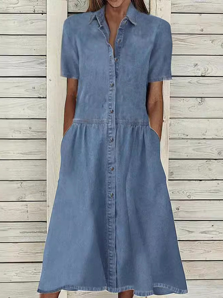 Carolina - Korte Mouw Jeans Jurk