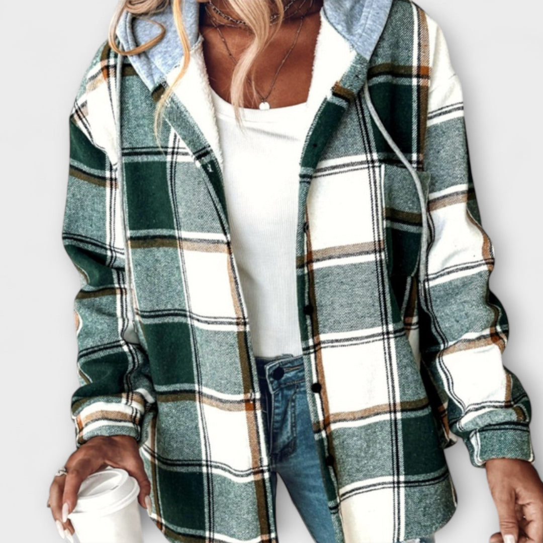 Zelina - Geruite Hoodie voor Dames