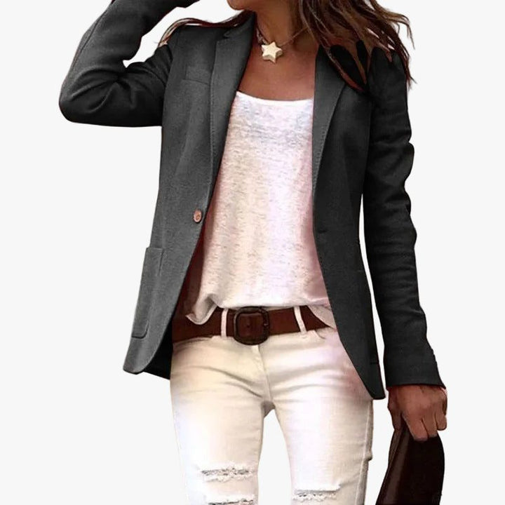 Theophania | Blazer met reverskraag en één knoop voor dames