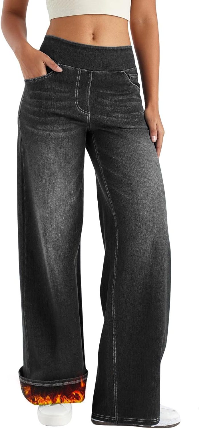 Thomasina | Wijde jeans met hoge taille en elastische band voor dames