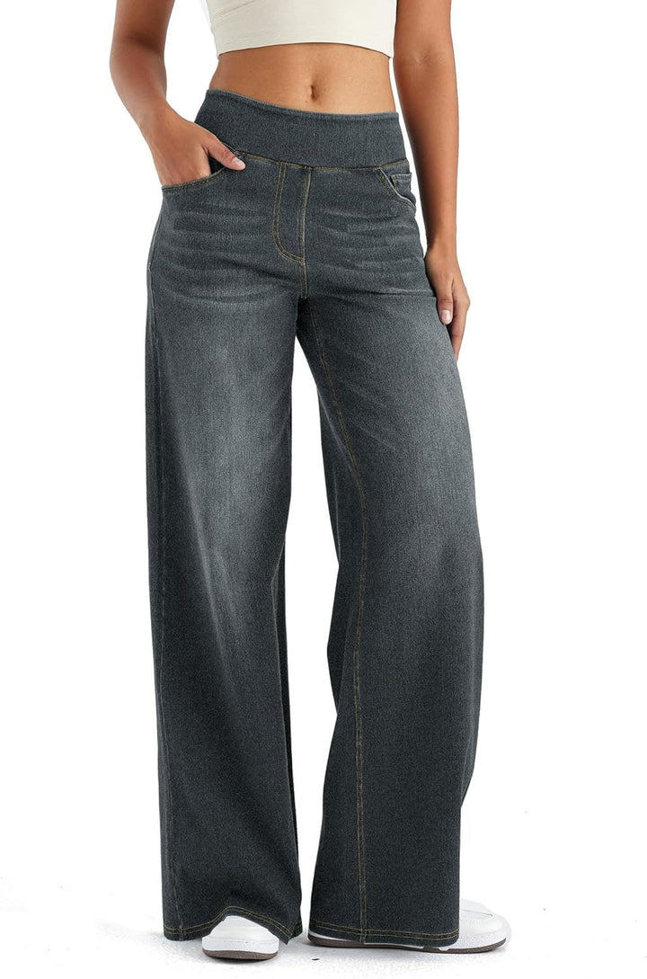 Thomasina | Wijde jeans met hoge taille en elastische band voor dames