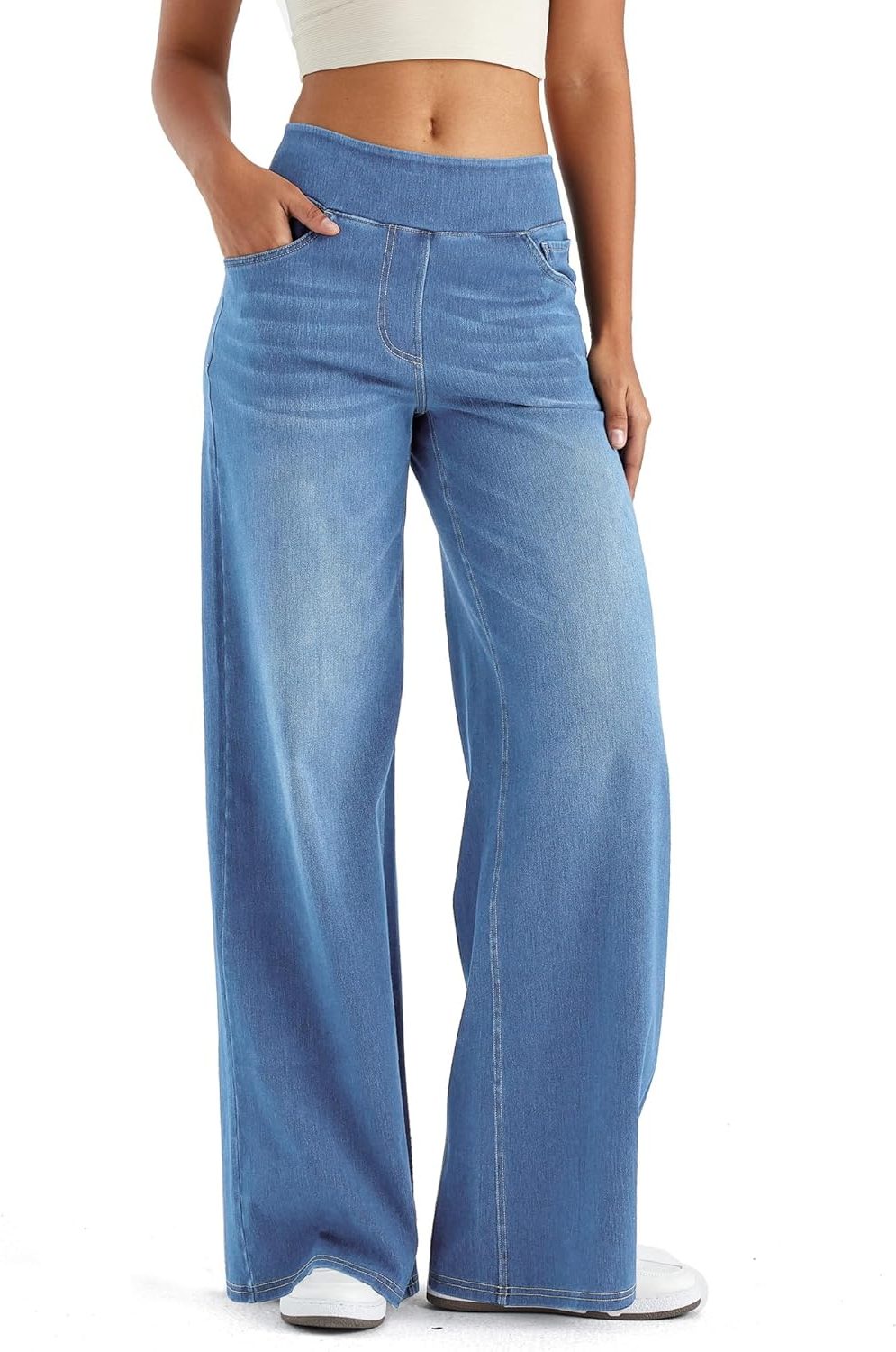 Thomasina | Wijde jeans met hoge taille en elastische band voor dames