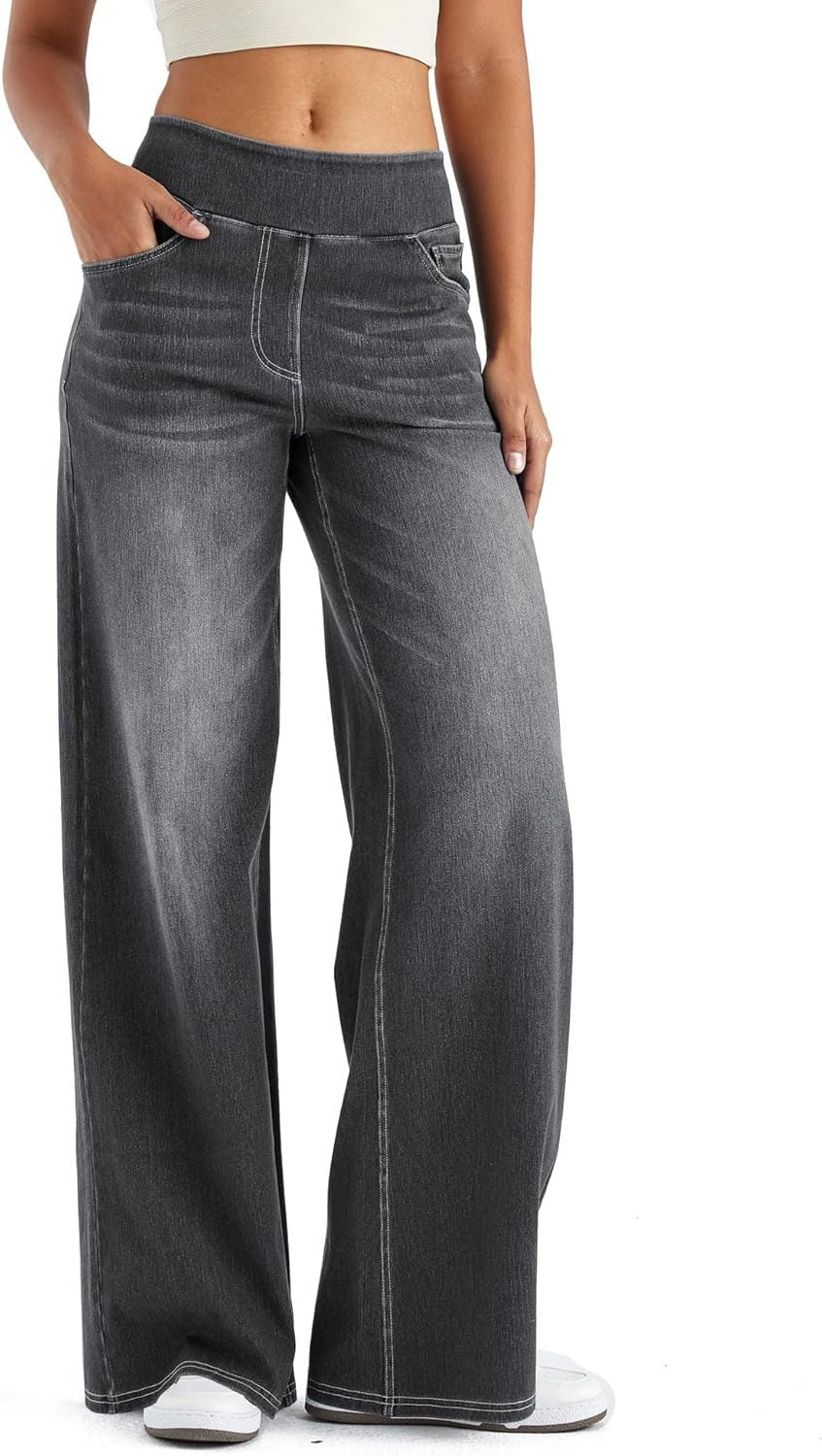 Thomasina | Wijde jeans met hoge taille en elastische band voor dames