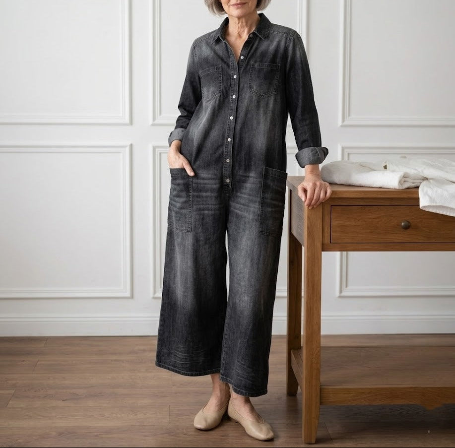Mónica - Denim Katoenen Jumpsuit