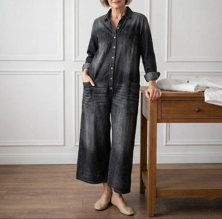 Mónica - Denim Katoenen Jumpsuit