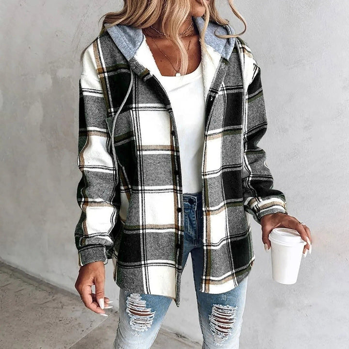 Victorine | Geruite oversized cardigan met knopen voor dames