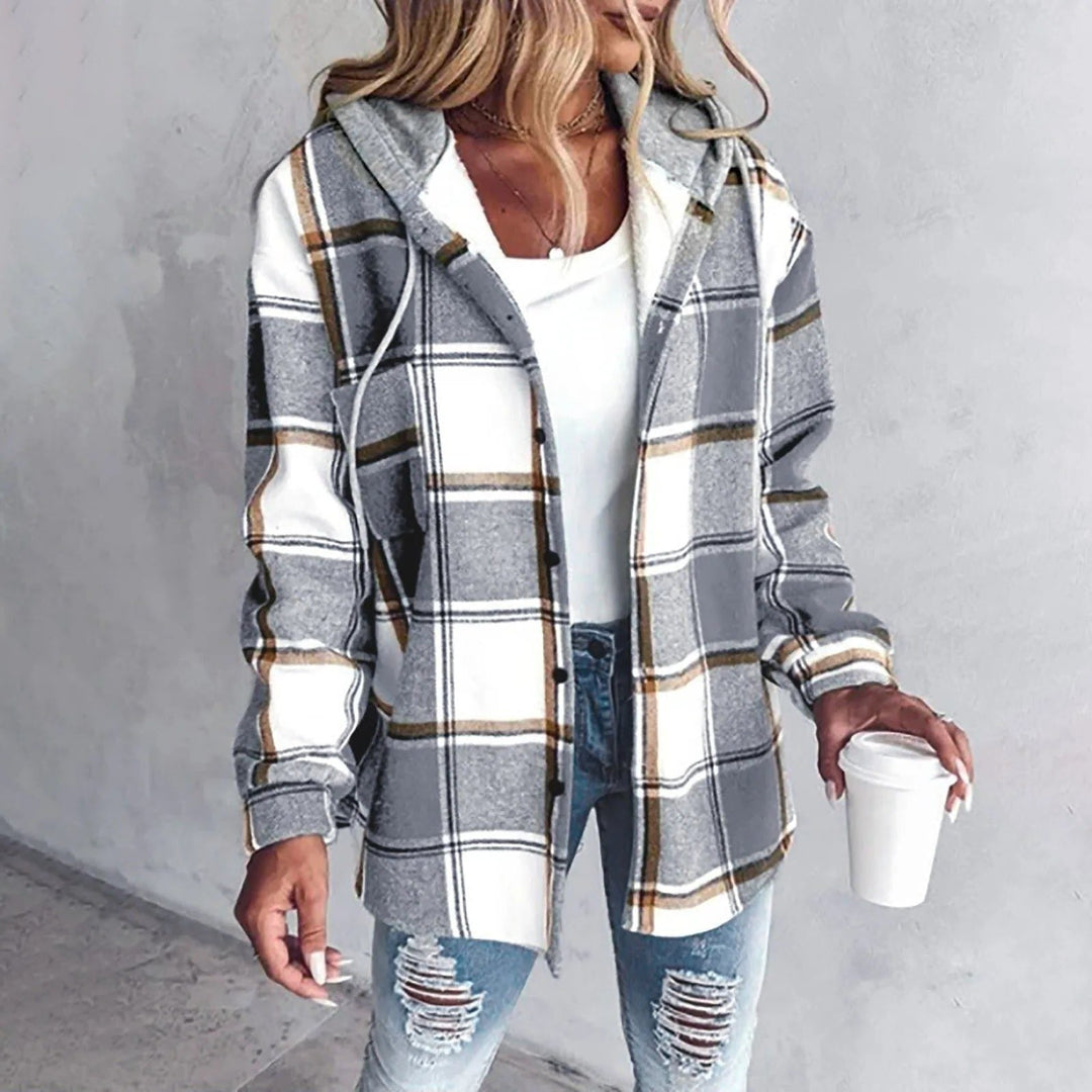 Victorine | Geruite oversized cardigan met knopen voor dames