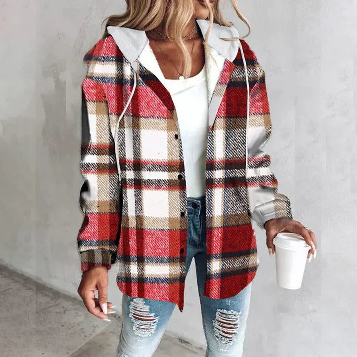 Victorine | Geruite oversized cardigan met knopen voor dames