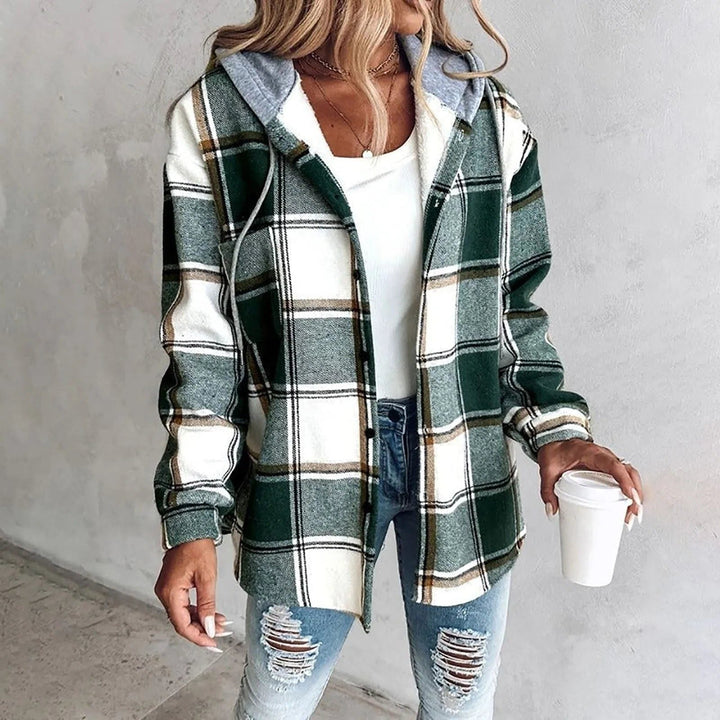 Victorine | Geruite oversized cardigan met knopen voor dames