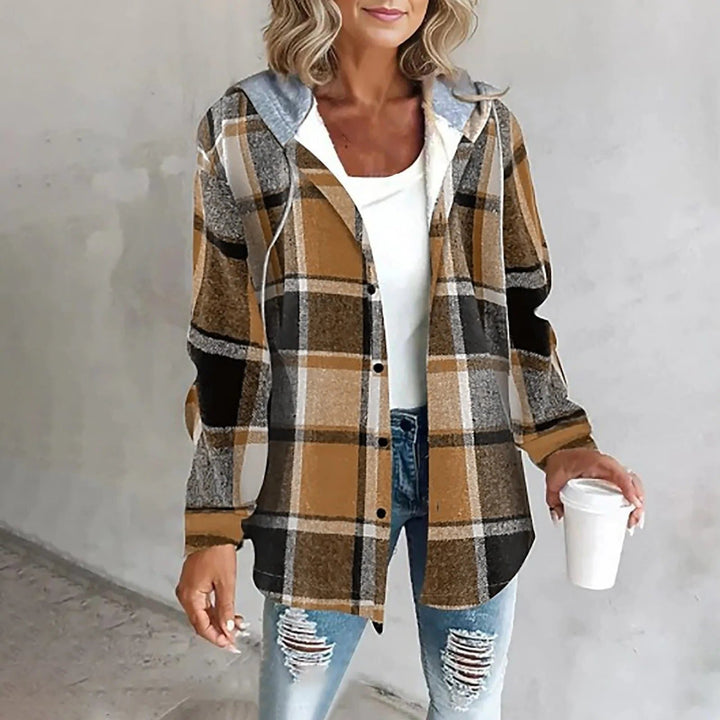 Victorine | Geruite oversized cardigan met knopen voor dames