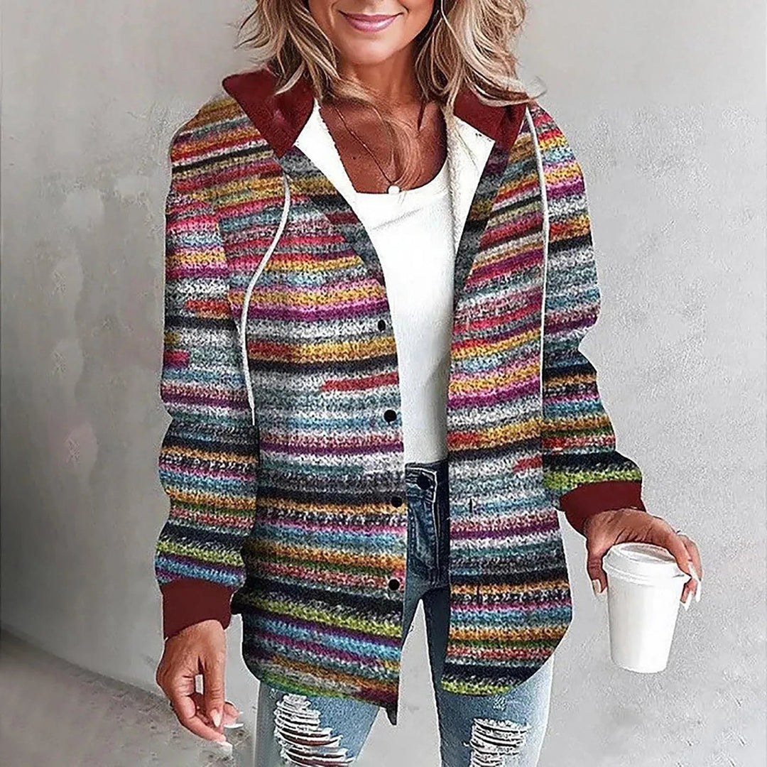 Victorine | Geruite oversized cardigan met knopen voor dames