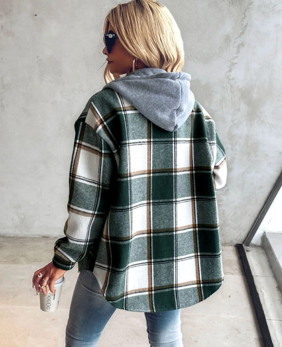 Victorine | Geruite oversized cardigan met knopen voor dames